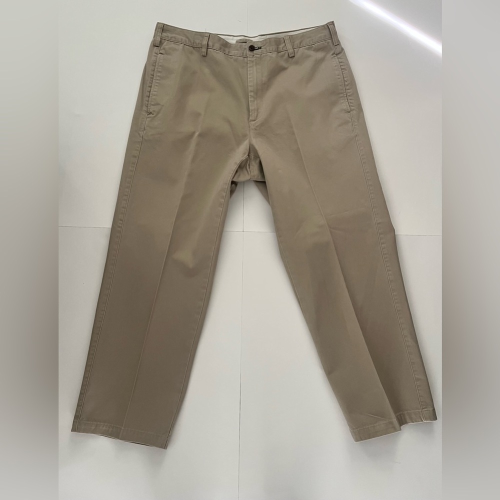 Orvis Men’s Khaki Pants 38x29 Flat Front Heavyweight Cotton Trousers Classic